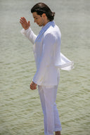 Jeddah Jacket in Snow White Linen