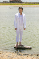 Jeddah Jacket in Snow White Linen