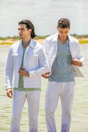Veste en jersey en coton blanc neige