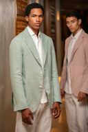 Jeddah Jacket in Sage Green Linen