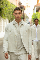 Sorento Shirt in Antique Sandstone Linen