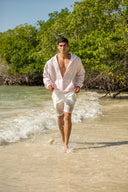 Positano Shorts in Snow White Linen