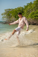 Havana Hoodie in Dusty Rose Linen