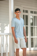 Prague Shorts in Sea Salt Mint Cotton