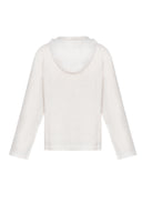 Havana Hoodie in Beige Desert Sand and Snow White Stripes Linen