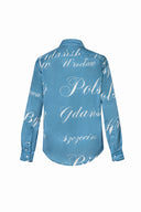 Singapore Shirt in Aegean Blue Printed Silk