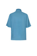 Saint Tropez Shirt in Aegean Blue Silk