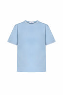 Tokyo Crewneck T-shirt in Aegean Blue Cotton