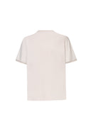 Tunis V-Neck T-shirt in Desert Sand Beige Cotton