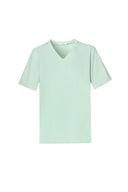 T-shirt Tunis en coton vert forêt à col en V