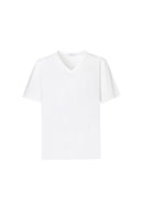 Tunis V-Neck T-shirt in Snow White Cotton