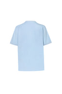 Tunis V-Neck T-shirt in Aegean Blue Cotton