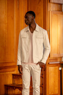 Tunis V-Neck T-shirt in Dusty Rose Cotton