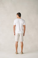 T-shirt col V Tunis en coton blanc neige