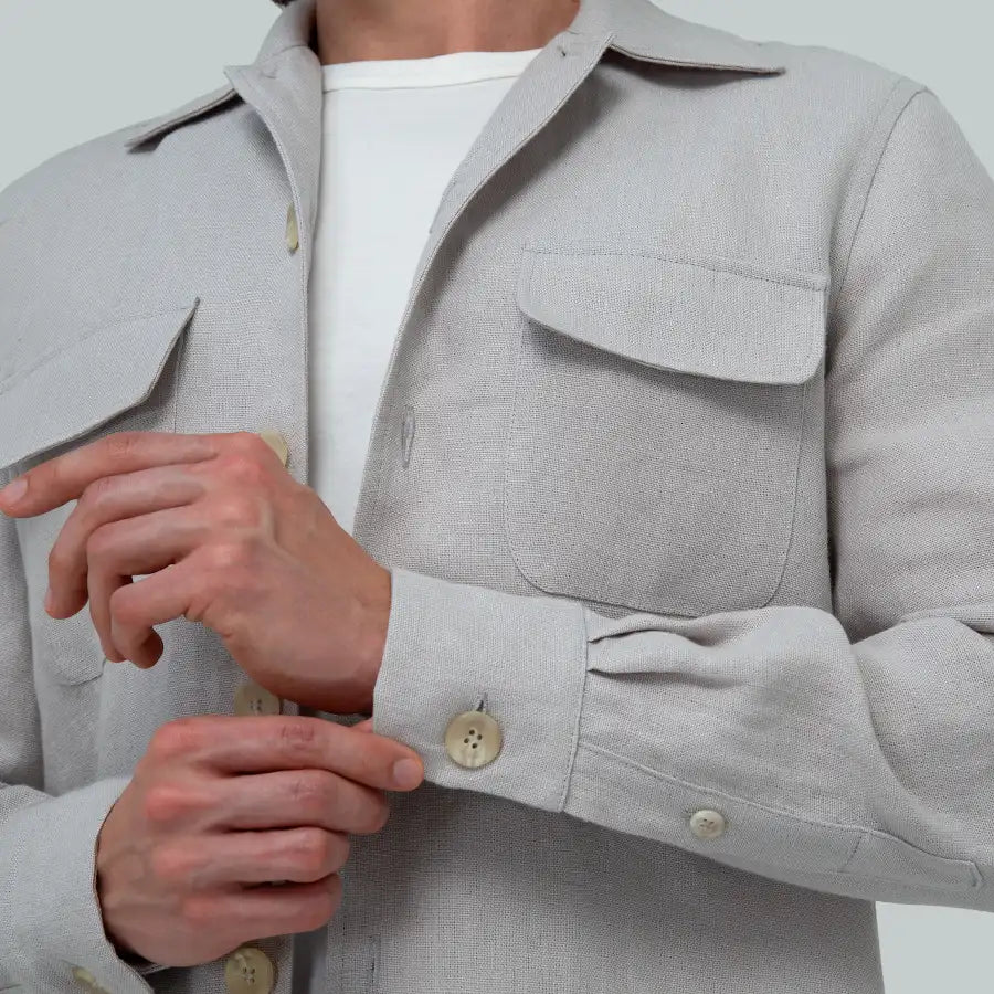 JAIPUR Linen Jacket (Stone Grey)
