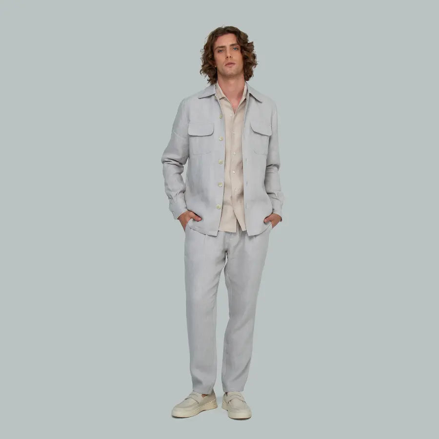 JAIPUR Linen Jacket (Stone Grey)