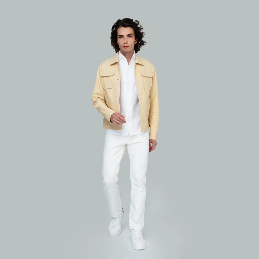 JURATA Leather Jacket (Buttercream)