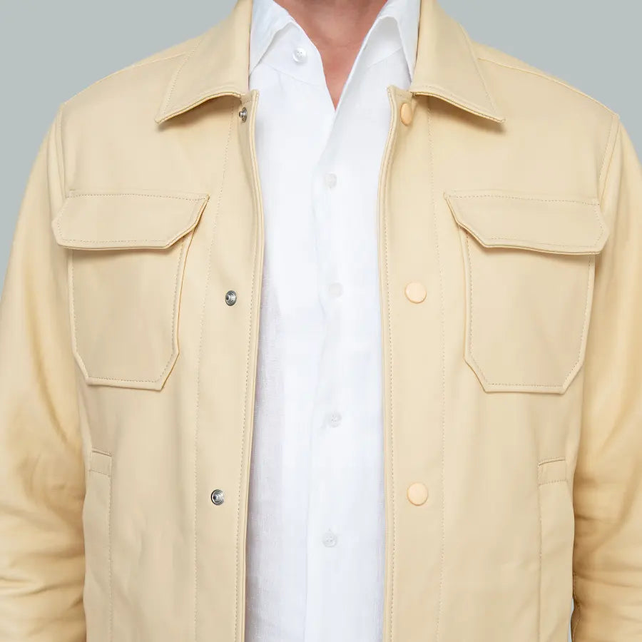 JURATA Leather Jacket (Buttercream)