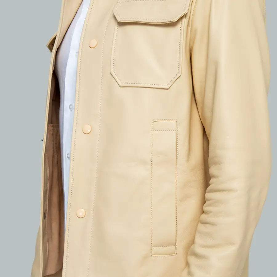 JURATA Leather Jacket (Buttercream)