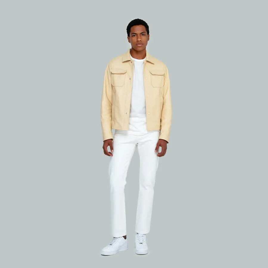 JURATA Leather Jacket (Buttercream)