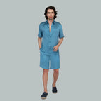 SAINT TROPEZ Silk Shirt (Aegean Blue)