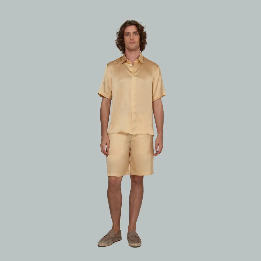 SAINT TROPEZ Silk Shirt (Champagne Gold)