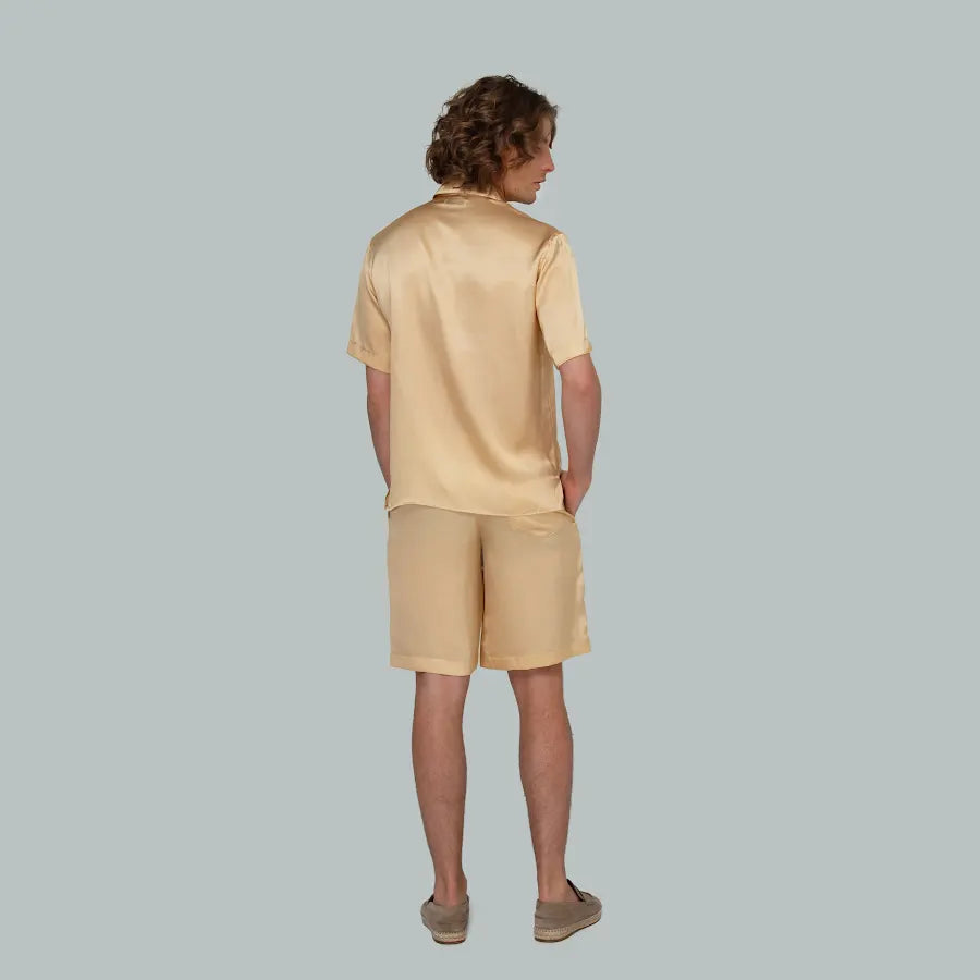 SAINT TROPEZ Silk Shirt (Champagne Gold)