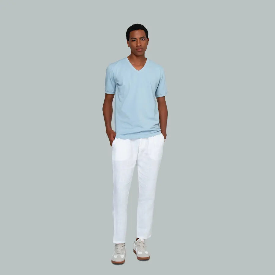 TUNIS V-Neck T-shirt (Light Blue)