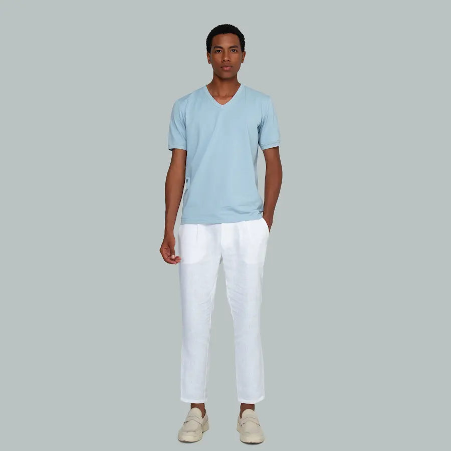 TUNIS V-Neck T-shirt (Light Blue)
