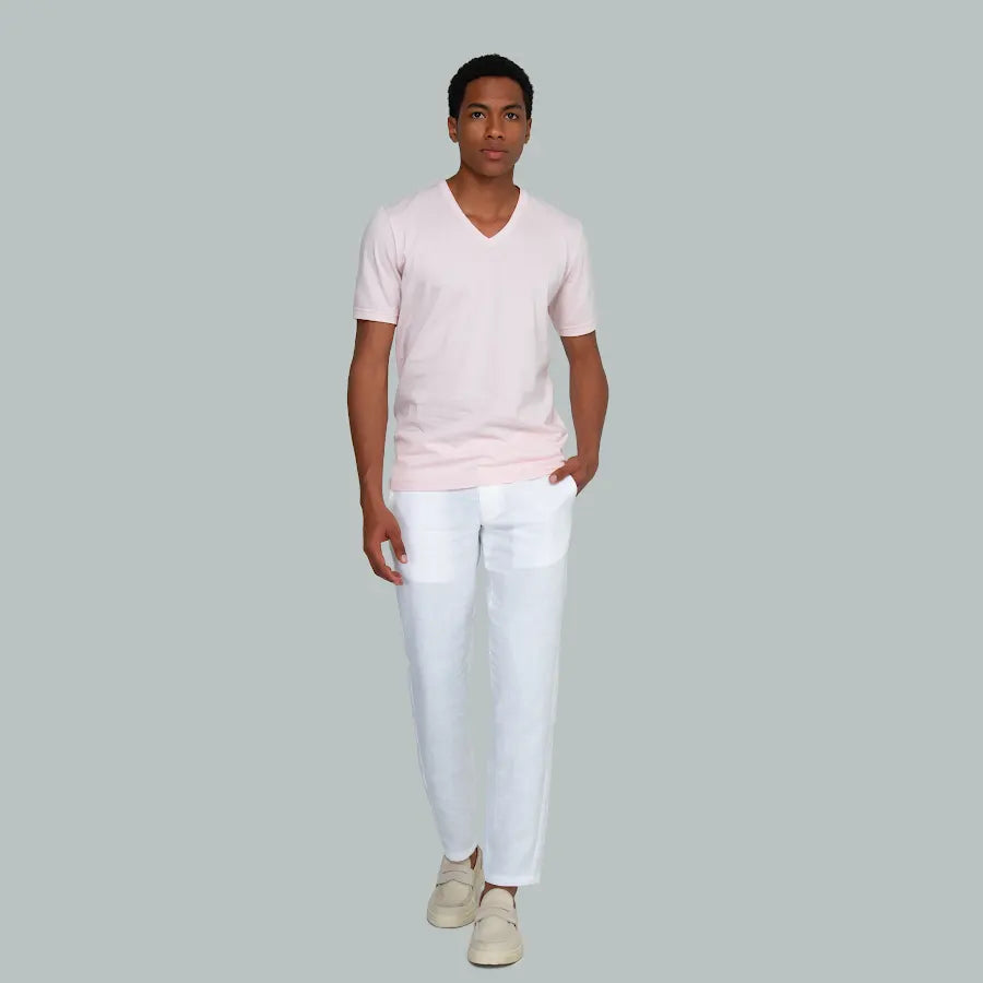 TUNIS V-Neck T-shirt (Light Pink)