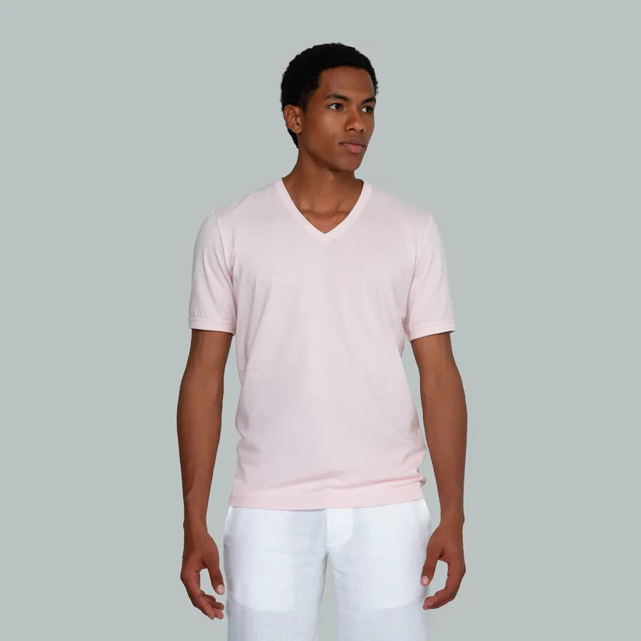 TUNIS V-Neck T-shirt (Light Pink)