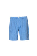 Positano Shorts in Aegean Blue Linen