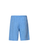 Positano Shorts in Aegean Blue Linen