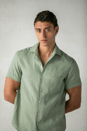 Seoul Shirt in Forest Green Linen