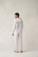 Pretoria Pants in Desert Sand Beige and Snow White Stripes Linen