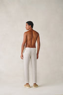 Pantalon Port Au Prince en lin beige sable du désert