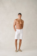 Short Prague en coton blanc neige