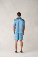 Palermo Shorts in Aegean Blue Silk