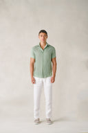 Seoul Shirt in Forest Green Linen