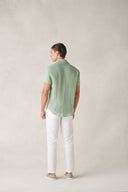 Seoul Shirt in Forest Green Linen