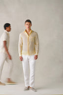 Chemise Shanghai en lin jaune miel de Toscane