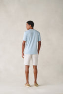 T-shirt col rond Tanger en coton bleu égéen