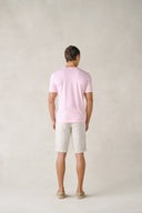 T-shirt col ras du cou Tanger en coton rose poudré