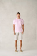 T-shirt col ras du cou Tanger en coton rose poudré