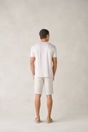T-shirt Tokyo Col ras du cou en Coton Beige Sable du Désert