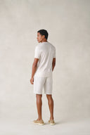 T-shirt col V Tunis en coton beige sable du désert