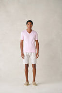T-shirt en coton col V Tunis vieux rose