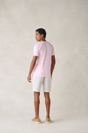 T-shirt en coton col V Tunis vieux rose