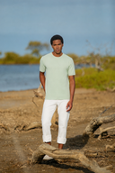 Tokyo Crewneck T-shirt in Forest Green Cotton