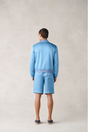 Jacmel Reversible Jacket in Aegean Blue Printed Silk